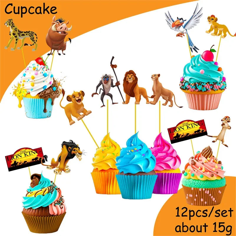 Disney Lion King Graduation Theme Decorations Lion King Backdrop Disposable Tableware Baby Shower Kids Party Supplies Gift