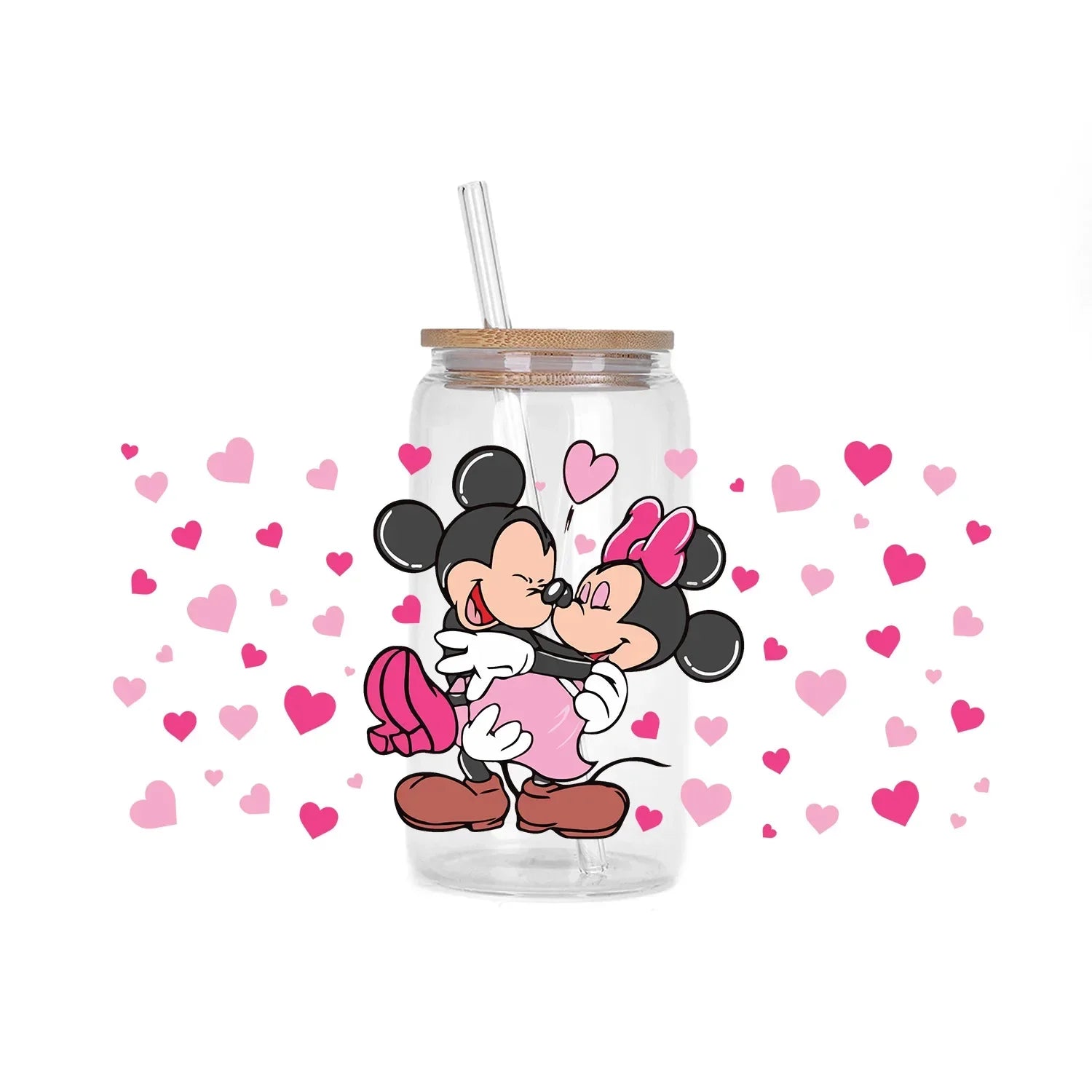 30 Style XOXO Happy Valentine Mickey Family UV Sticker DIY Decals 3D transfers uvdtf stickers 16oz uv dtf cup wraps