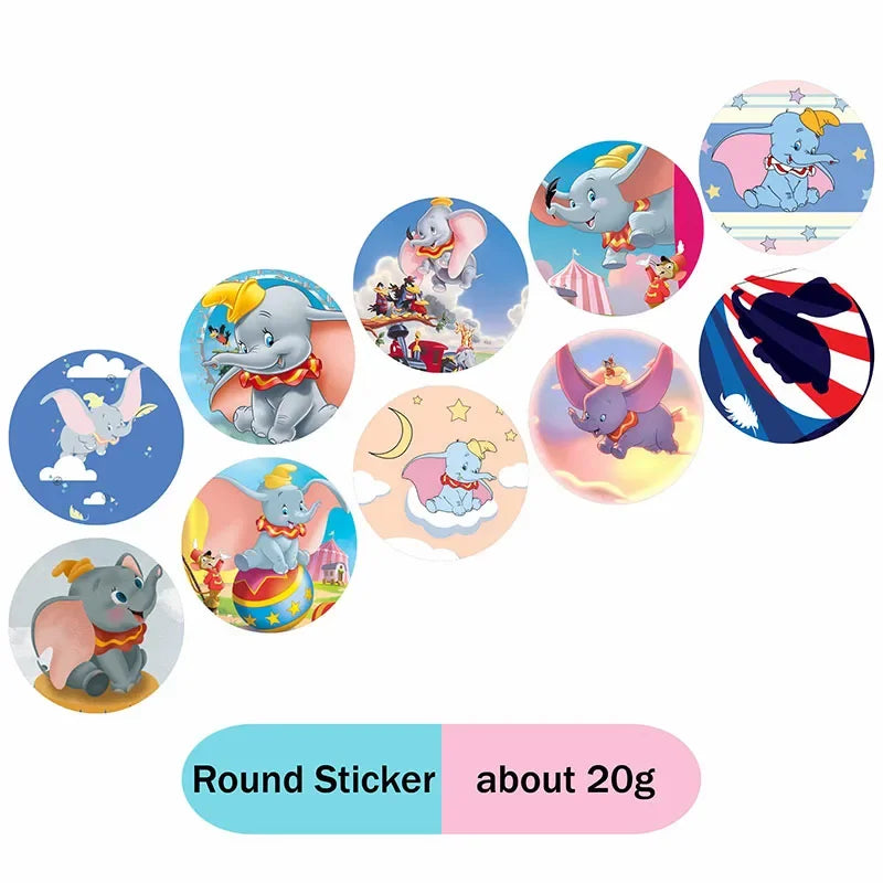 Cartoon Dumbo Theme Birthday Decorations Disposable Party  Tableware Sticker Label Children's Day Baby Shower Supplies