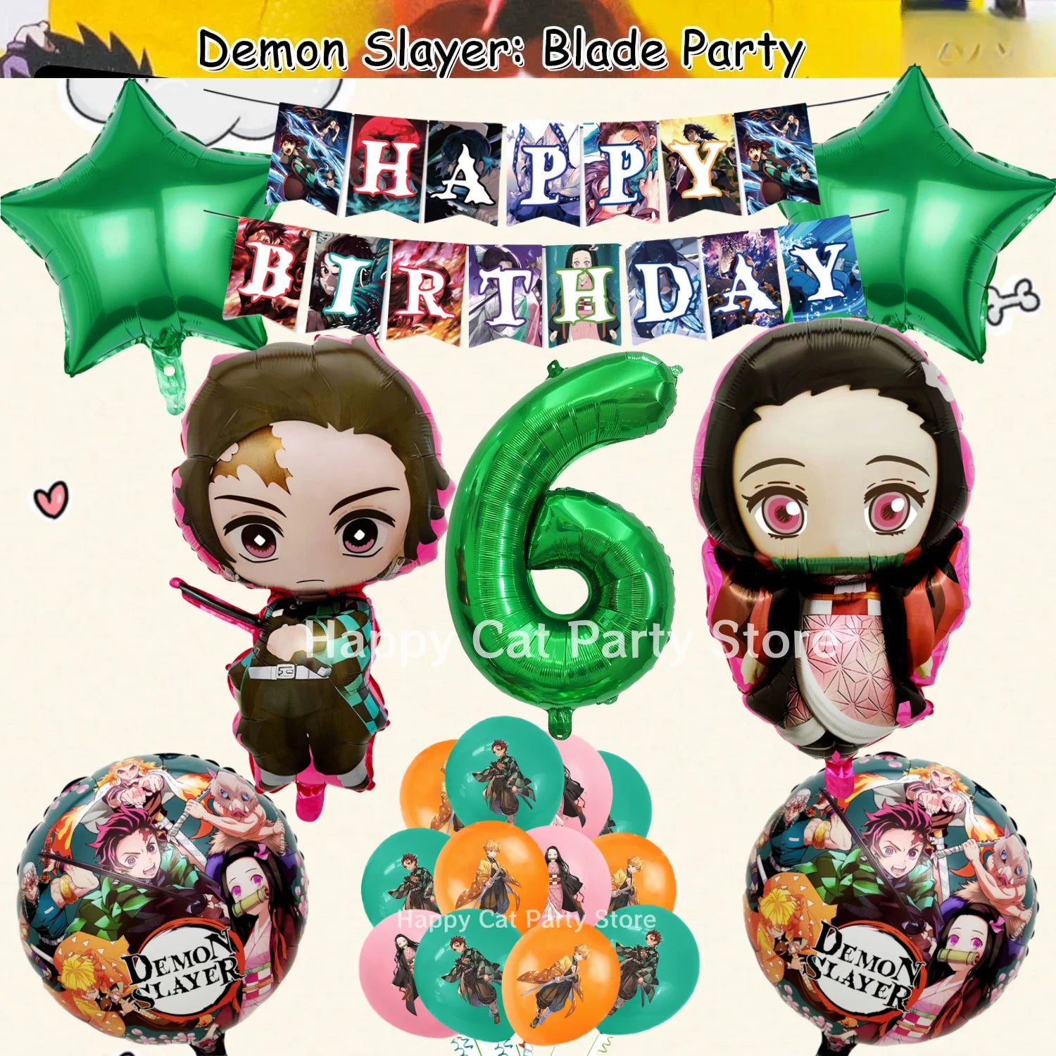 Demon Slayer Birthday Party Decor 20pepole Tableware Kimetsu No Yaiba Tablecloth Plate cup Baby Shower Kids Favor Party Supplies
