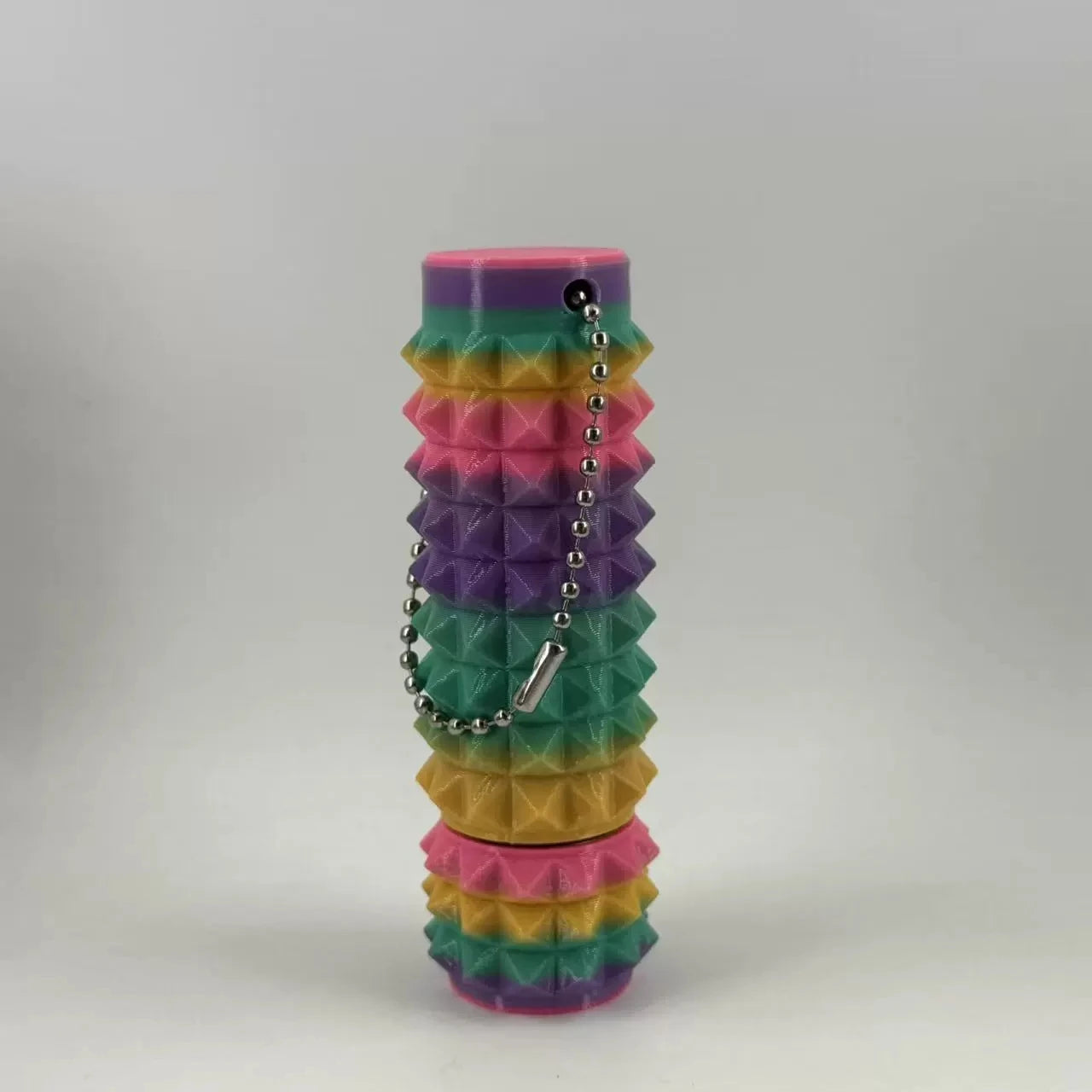 3D Printed Pain Stim Fidget Toy Portable With Keychan Colorful 3d Pain Stimulation Decompression Office Novelty Toy Spike Roller
