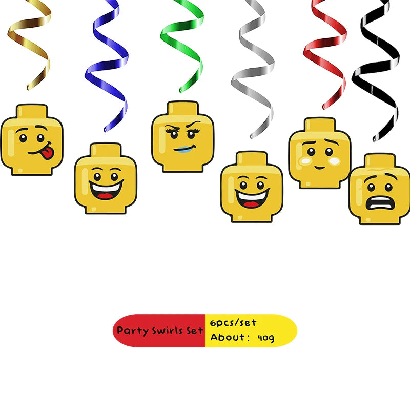 Building Blocks  Theme Birthday DIY Party Disposable tableware balloons water bottle labels banner boys girls decoration