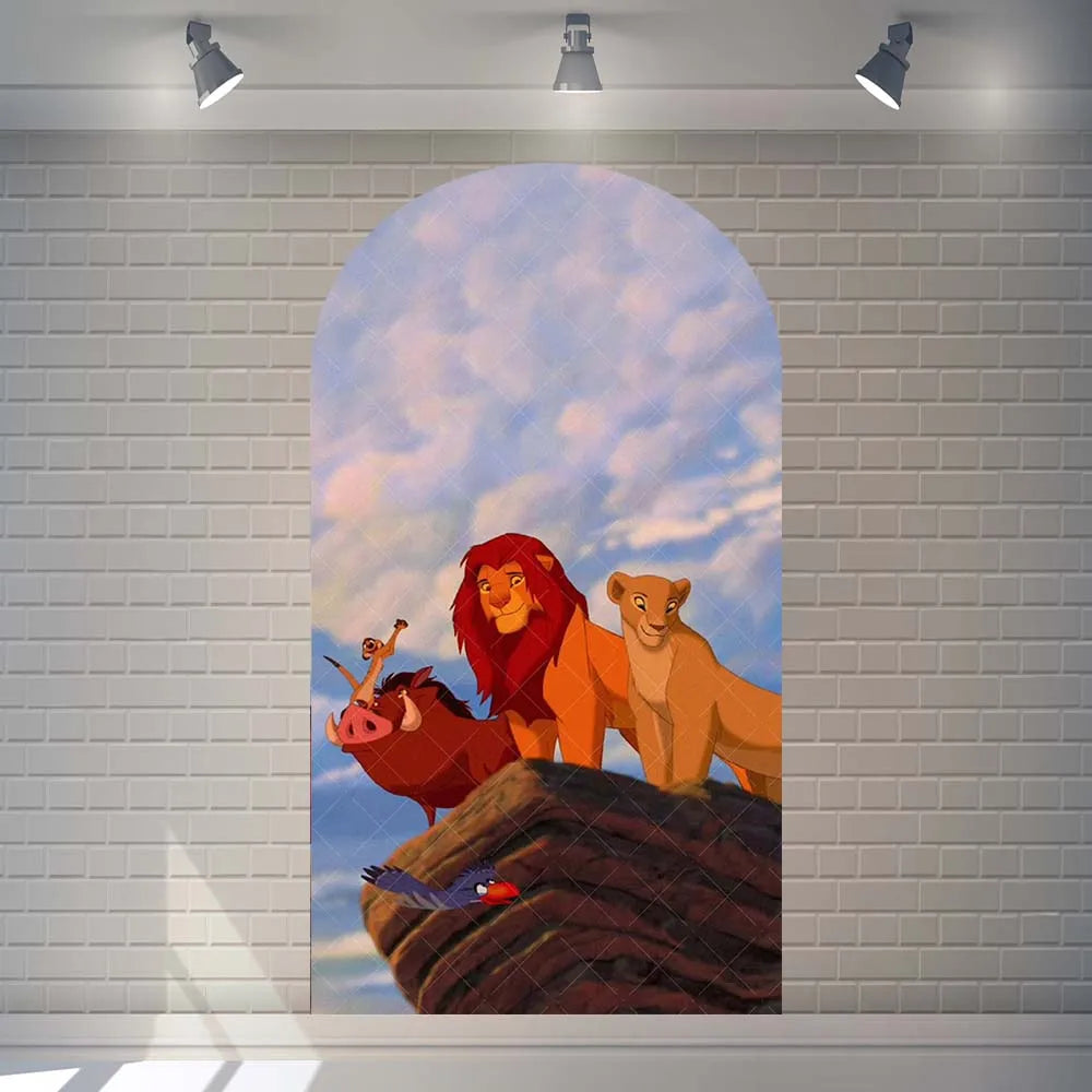 Custom Name Disney The Lion King Arch Backdrop Kids Birthday Party Cartoon Simba Decor Cover Baby Shower Photography Background
