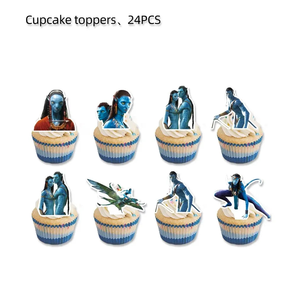 Disney Movie Avatar Birthday Party Decor Disposable Tableware Avatar 2 Balloons Set Cake Topper Gift Bags Baby Kid Party Supplie