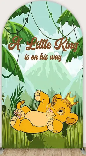 Cartoon Lion King Simba Baby Shower Arch Wall Panels Backdrop Party Supplies Boy Birthday Banner Decors Safari Jungle Background