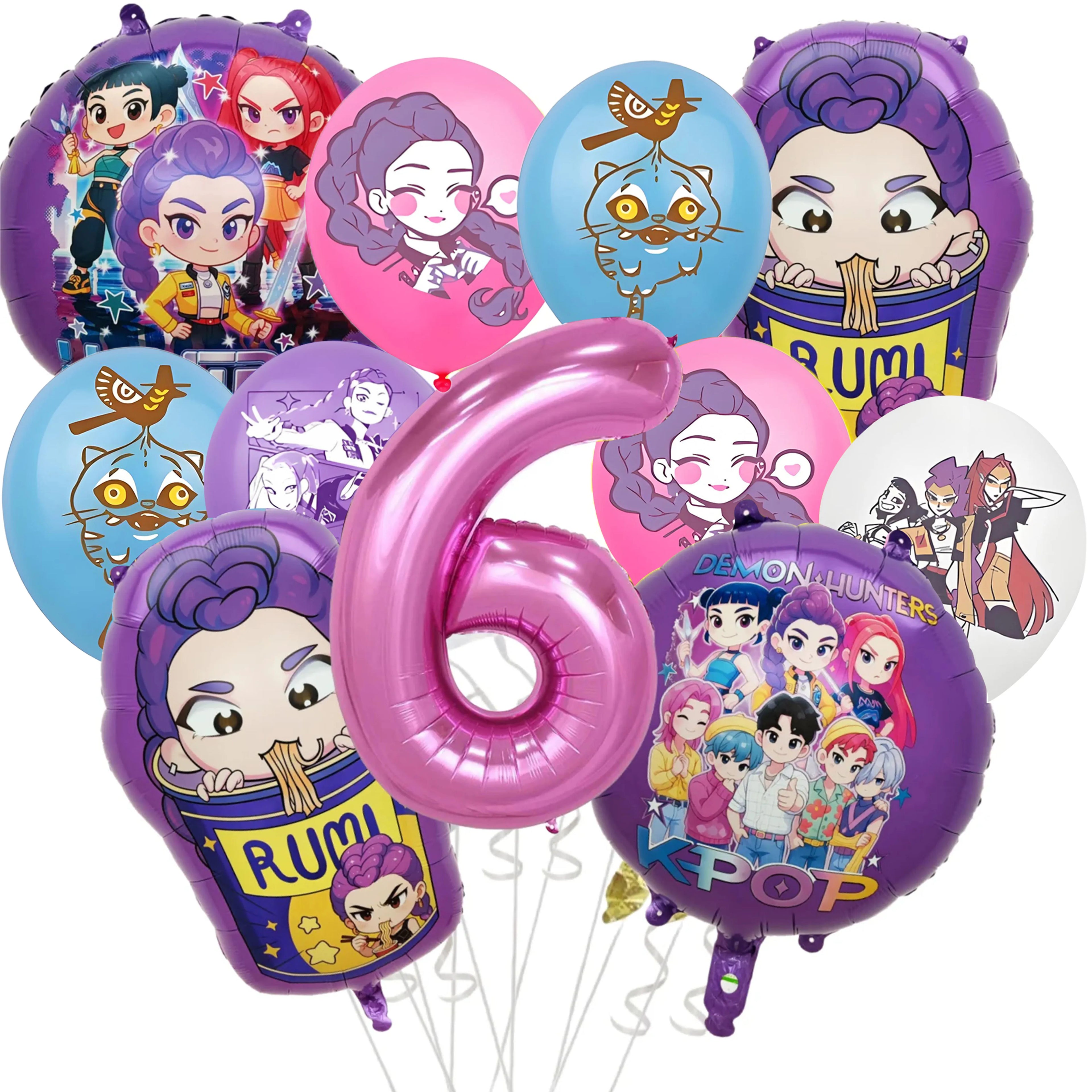 Demon Hunter Birthday Party Supplies Favors Kids Surprise Goody Bags Fillers Balloons Banner for Girls K-pop Anime Cosplay Party