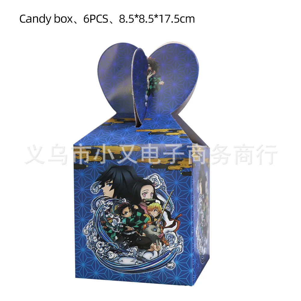 Demoned Slayered Kimetsu No Yaiba Balloon Happy Birthday Banner Party Decoration Disposable Tableware Background Toy Ballon