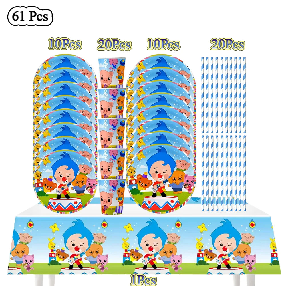Circus Birthday Party Decor Set Clown Balloons Disposable Tableware Tablecloth Cup Kids Boy Party Supplies Baby Shower Gifts