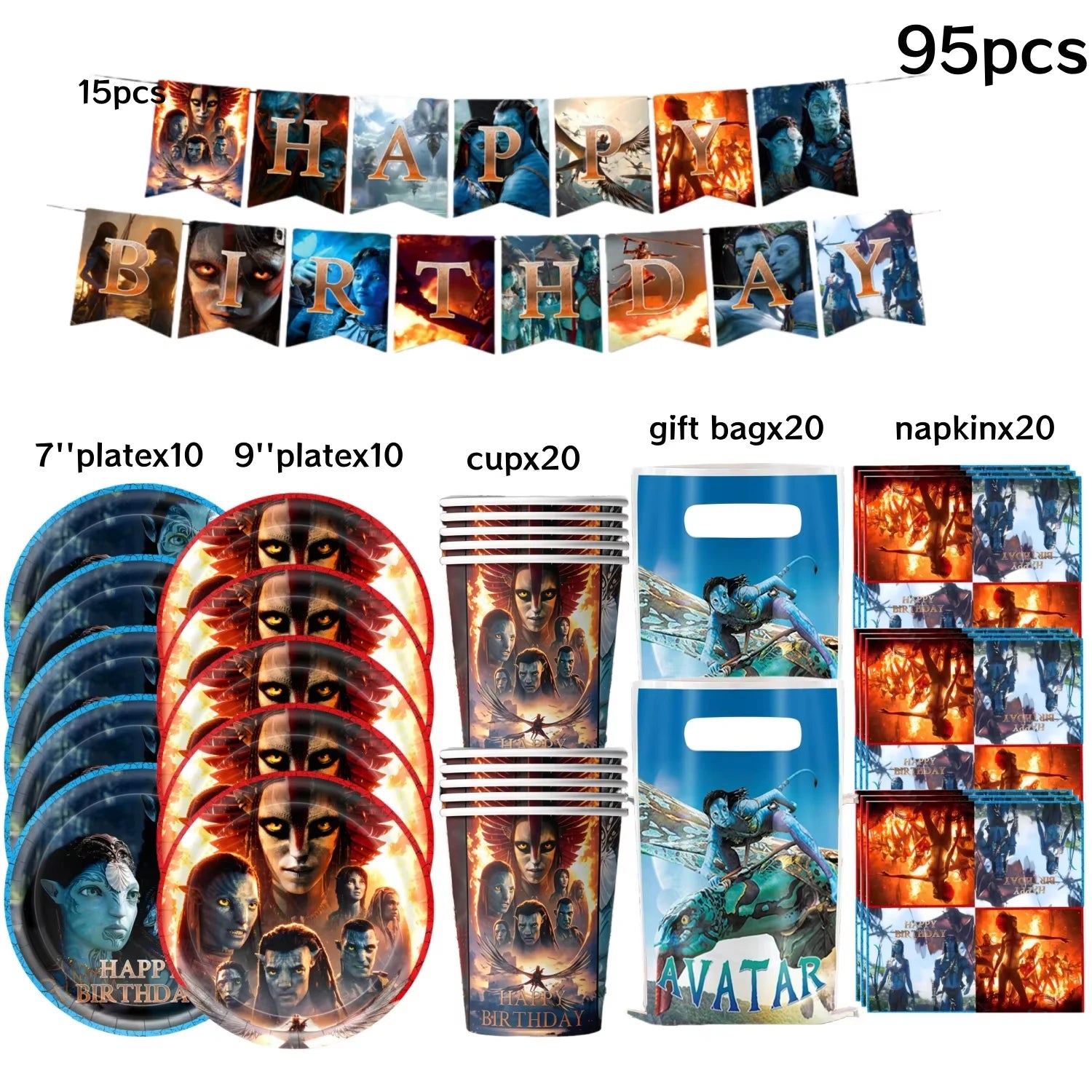Avatar 3 Balloon Birthday Party Decoration Tableware Cup Plate Tablecloth Banner Background Gift Bag Baby Shower Supplies Gift