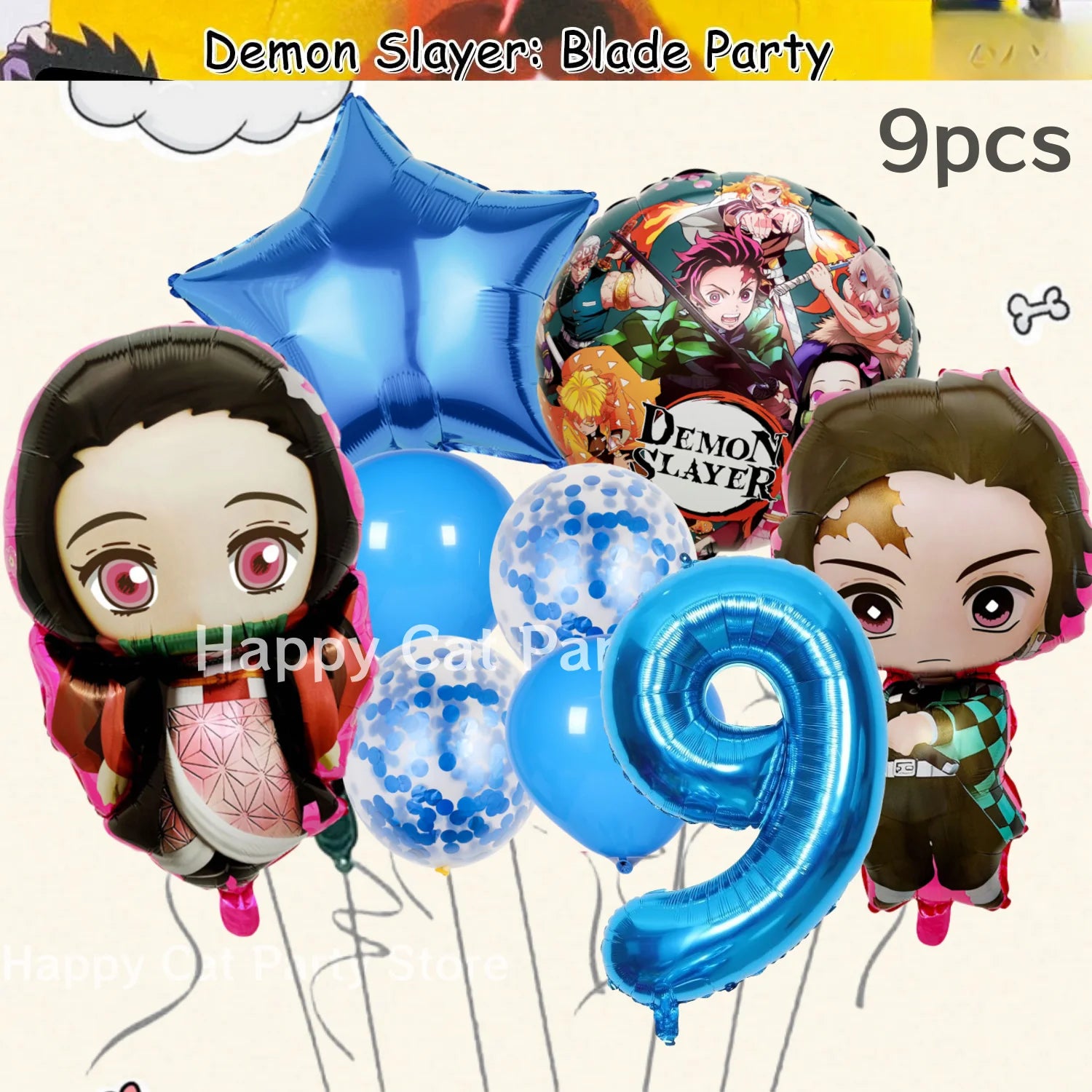 Demon Slayer Birthday Party Decor Kimetsu No Yaiba Tableware Tablecloth Plate Cup Balloon Baby Shower Kids Favors Party Supplies