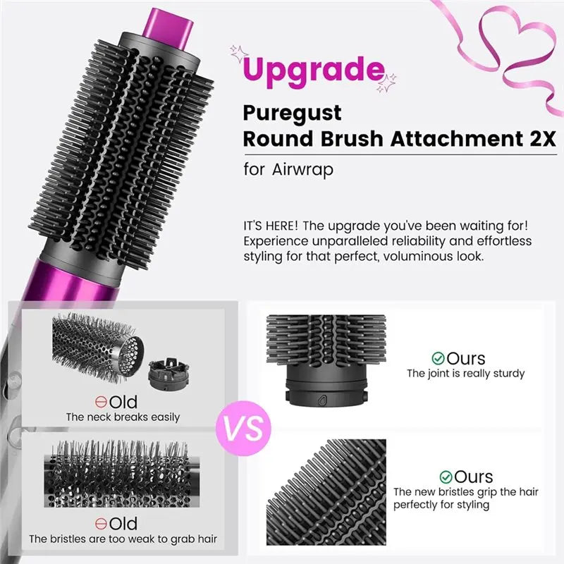 Upgraded Round Volumizing Brush Attachments And Small Round Brushes For Dyson Airwrap HS01 HS05 HS08 Models