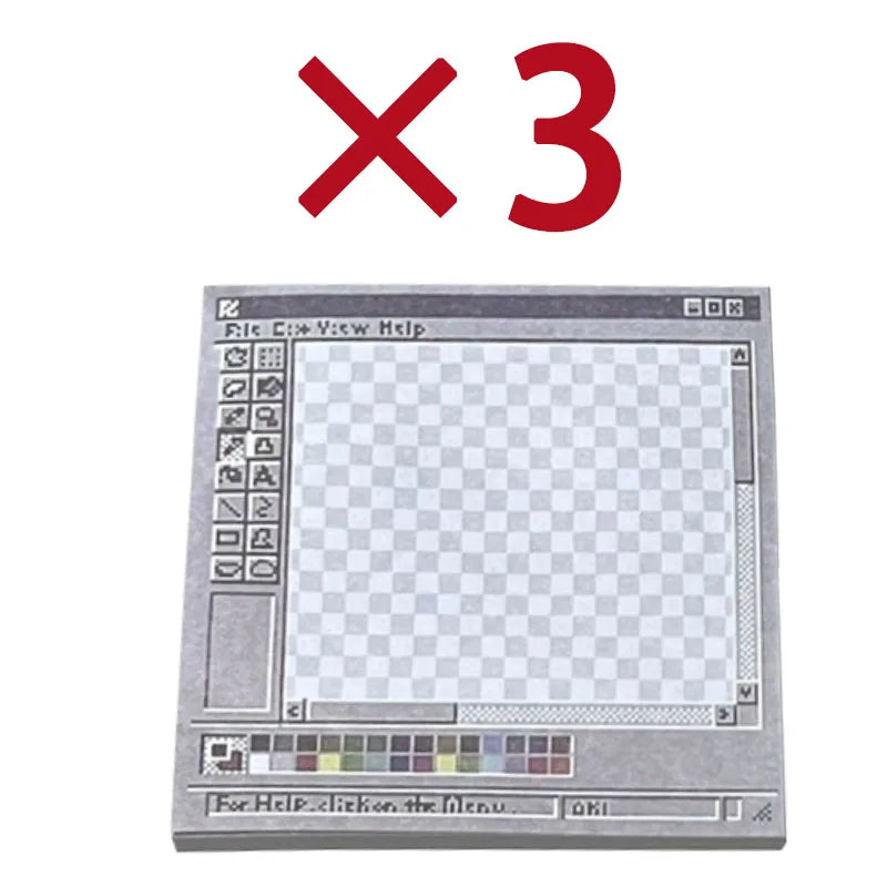 50-150 Sheets Vintage Computer Drawing Sticky Notes Ideal For office worker & student Use,Durable Adhesive Notes, Sticky Notes