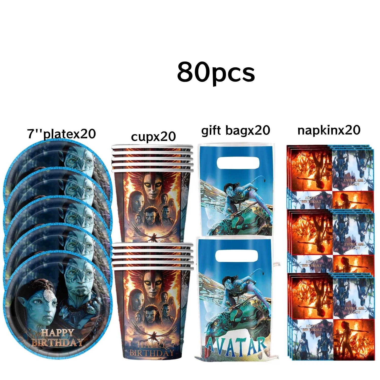 Avatar 3 Balloon Birthday Party Decoration Tableware Cup Plate Tablecloth Banner Background Gift Bag Baby Shower Supplies Gift