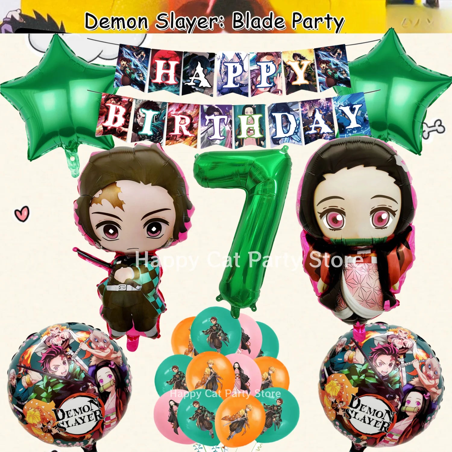 Demon Slayer Birthday Party Decor 20pepole Tableware Kimetsu No Yaiba Tablecloth Plate cup Baby Shower Kids Favor Party Supplies