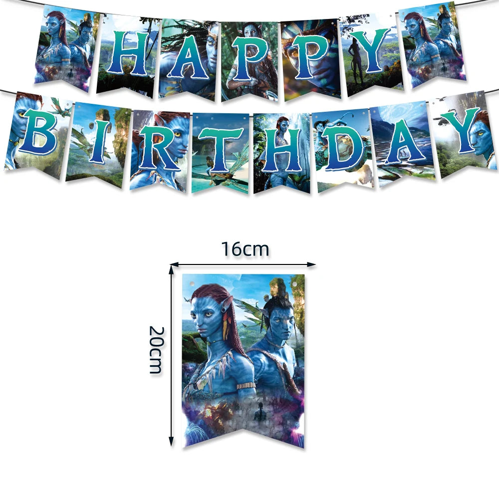 Customizable The Movie Avatar Balloon Birthday Party Decoration Banner Cake Topper Child Birthday Party Supplise Baby Shower