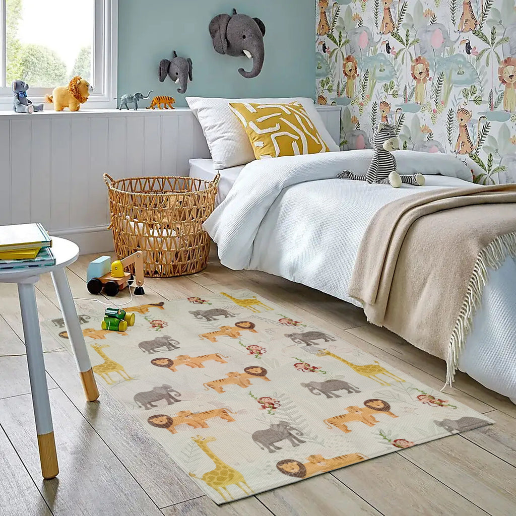 Animal Printed Rug Safari Modern Non-Slip Soft Durable Floor Rug for Living Room Bedroom Hallway & Office by OLIVIA ROCCO