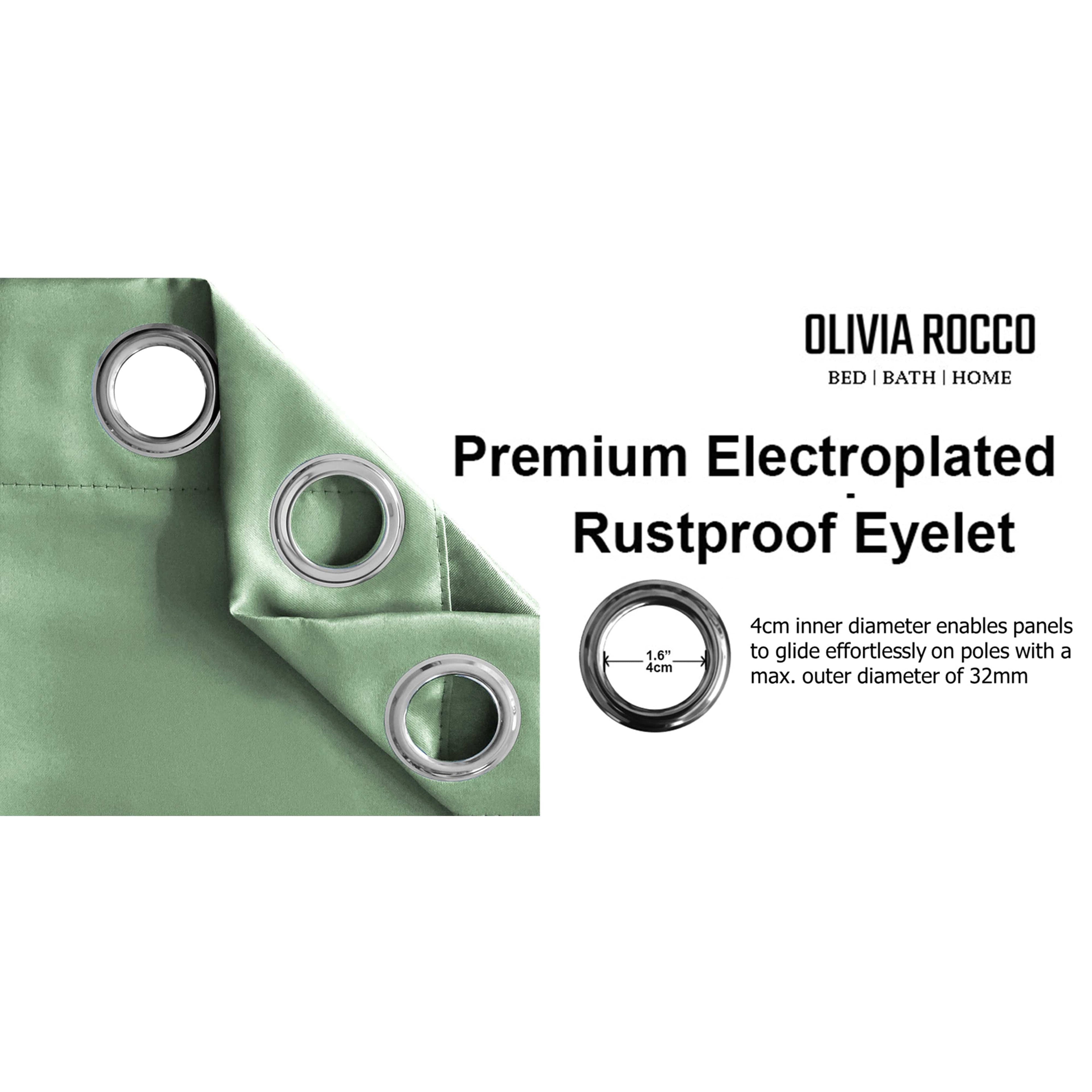 Blackout Sage Green Eyelet Curtains Thermal Ring Top Window Treatment for Living Room & Bedroom by OLIVIA ROCCO